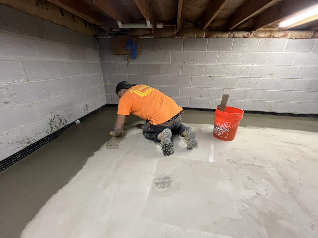 French drain installation West Orange NJ basement waterproofing